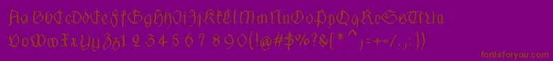 Fraxhandwrittenxtrem-Schriftart – Braune Schriften auf violettem Hintergrund