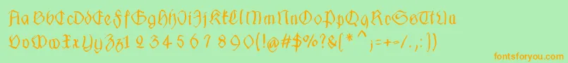 Fraxhandwrittenxtrem Font – Orange Fonts on Green Background