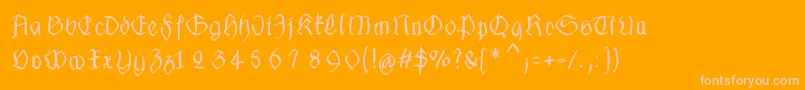 Fraxhandwrittenxtrem-Schriftart – Rosa Schriften auf orangefarbenem Hintergrund