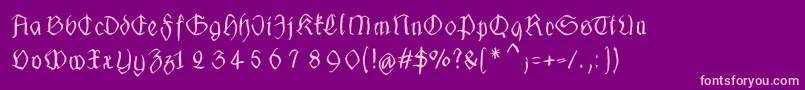 Fraxhandwrittenxtrem-fontti – vaaleanpunaiset fontit violetilla taustalla
