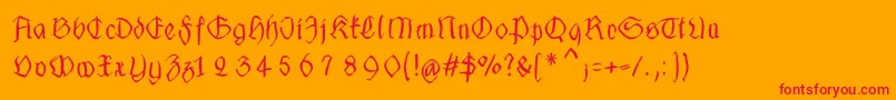 Fraxhandwrittenxtrem Font – Red Fonts on Orange Background