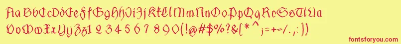 Fraxhandwrittenxtrem Font – Red Fonts on Yellow Background
