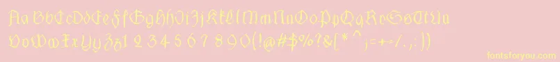 Fraxhandwrittenxtrem Font – Yellow Fonts on Pink Background