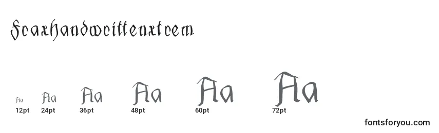 Размеры шрифта Fraxhandwrittenxtrem