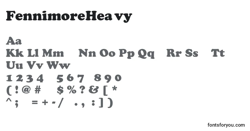 Шрифт FennimoreHeavy – алфавит, цифры, специальные символы