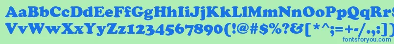 FennimoreHeavy Font – Blue Fonts on Green Background