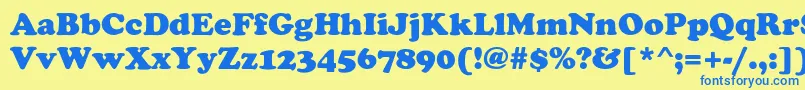 FennimoreHeavy Font – Blue Fonts on Yellow Background