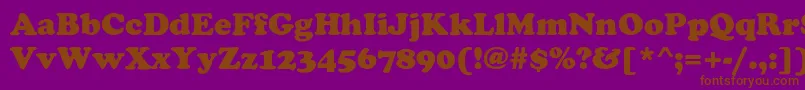 Fonte FennimoreHeavy – fontes marrons em um fundo roxo