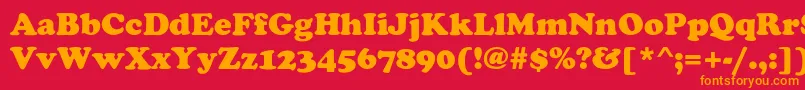 FennimoreHeavy Font – Orange Fonts on Red Background