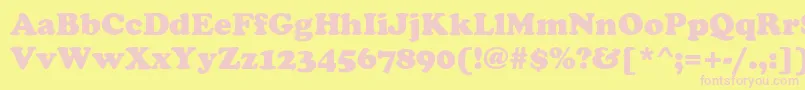 FennimoreHeavy Font – Pink Fonts on Yellow Background