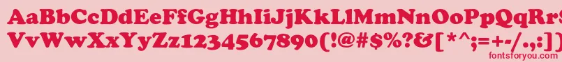 FennimoreHeavy-Schriftart – Rote Schriften auf rosa Hintergrund