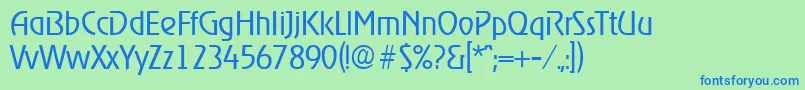 RagtimeLight Font – Blue Fonts on Green Background