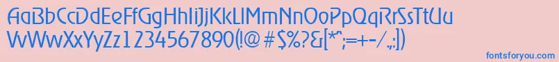 フォントRagtimeLight – ピンクの背景に青い文字