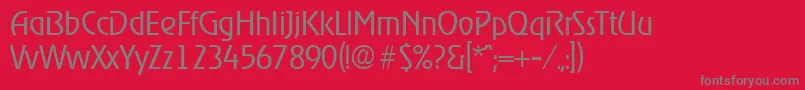 RagtimeLight Font – Gray Fonts on Red Background