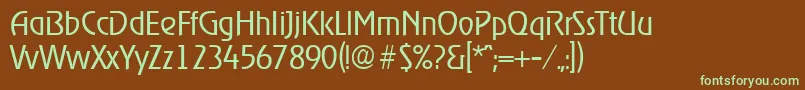 RagtimeLight-fontti – vihreät fontit ruskealla taustalla