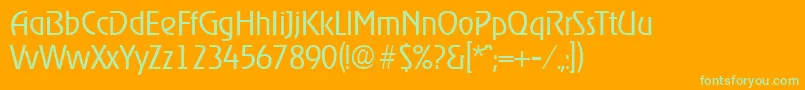 RagtimeLight Font – Green Fonts on Orange Background