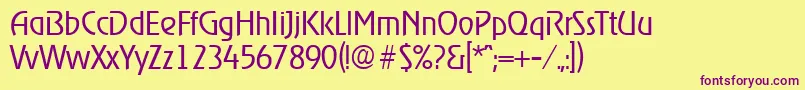 RagtimeLight Font – Purple Fonts on Yellow Background