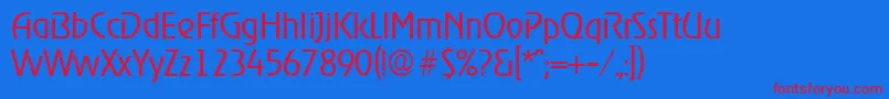 RagtimeLight Font – Red Fonts on Blue Background