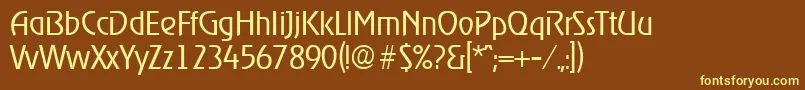 Шрифт RagtimeLight – жёлтые шрифты на коричневом фоне