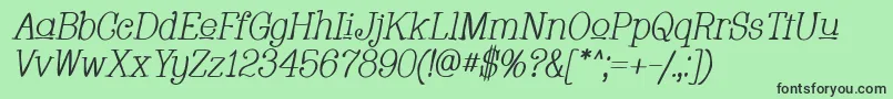 Whacui-fontti – mustat fontit vihreällä taustalla