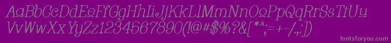 Whacui-fontti – harmaat kirjasimet violetilla taustalla