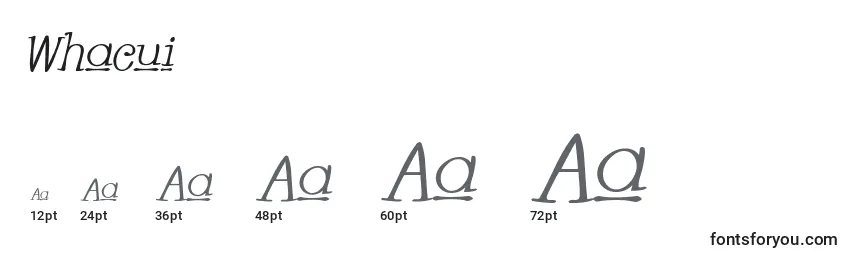 Размеры шрифта Whacui