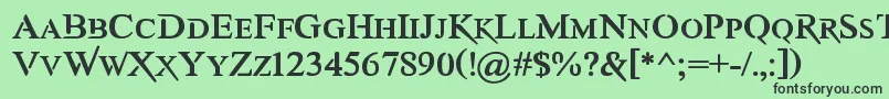フォントAwerySc – 緑の背景に黒い文字