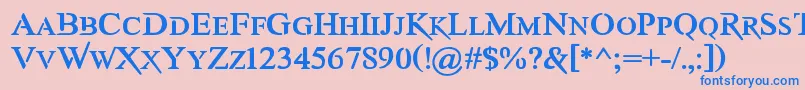 AwerySc-Schriftart – Blaue Schriften auf rosa Hintergrund