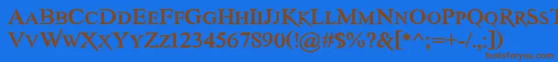 AwerySc Font – Brown Fonts on Blue Background