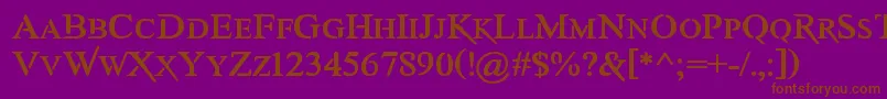 AwerySc-fontti – ruskeat fontit violetilla taustalla