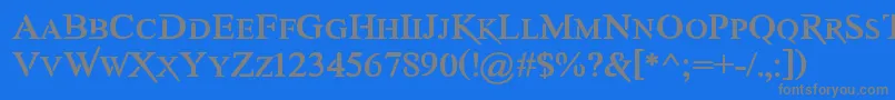フォントAwerySc – 青い背景に灰色の文字