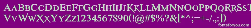 AwerySc-fontti – vihreät fontit violetilla taustalla