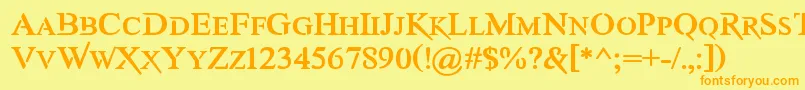 AwerySc Font – Orange Fonts on Yellow Background