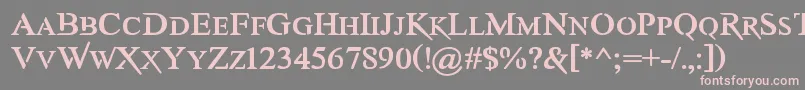フォントAwerySc – 灰色の背景にピンクのフォント