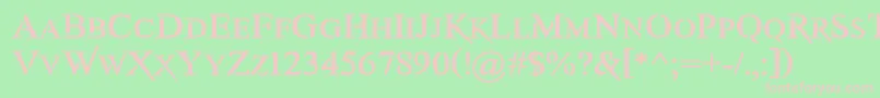 Fonte AwerySc – fontes rosa em um fundo verde