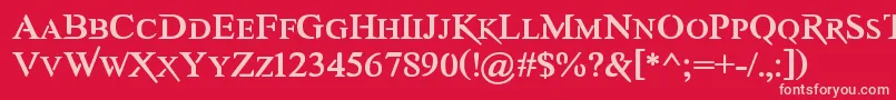 AwerySc-Schriftart – Rosa Schriften auf rotem Hintergrund
