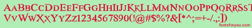AwerySc Font – Red Fonts on Green Background