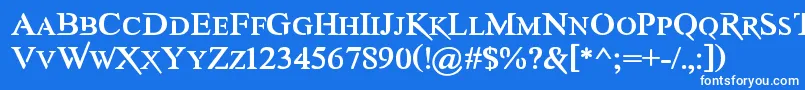 AwerySc-Schriftart – Weiße Schriften auf blauem Hintergrund