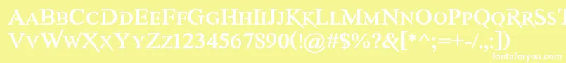 Шрифт AwerySc – белые шрифты на жёлтом фоне