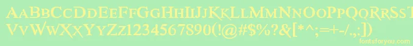 AwerySc Font – Yellow Fonts on Green Background