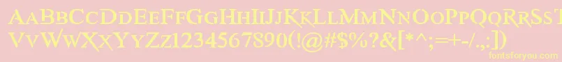 AwerySc-fontti – keltaiset fontit vaaleanpunaisella taustalla