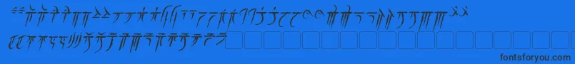 Czcionka IokharicItalic – czarne czcionki na niebieskim tle