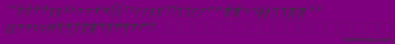 Fonte IokharicItalic – fontes pretas em um fundo violeta