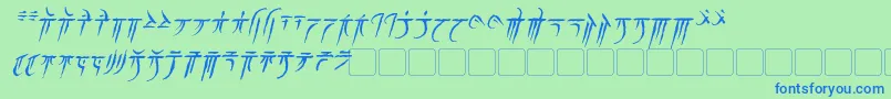 IokharicItalic Font – Blue Fonts on Green Background