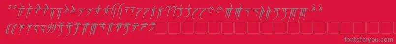 Fonte IokharicItalic – fontes cinzas em um fundo vermelho