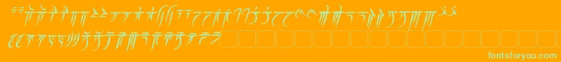 Więcej informacji o czcionce IokharicItalic Czcionka IokharicItalic – zielone czcionki na pomarańczowym tle