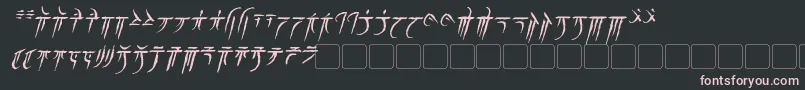 フォントIokharicItalic – 黒い背景にピンクのフォント