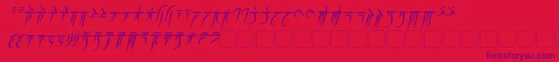 Fonte IokharicItalic – fontes roxas em um fundo vermelho