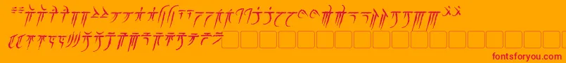 IokharicItalic Font – Red Fonts on Orange Background