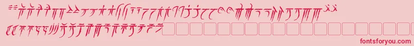 IokharicItalic Font – Red Fonts on Pink Background